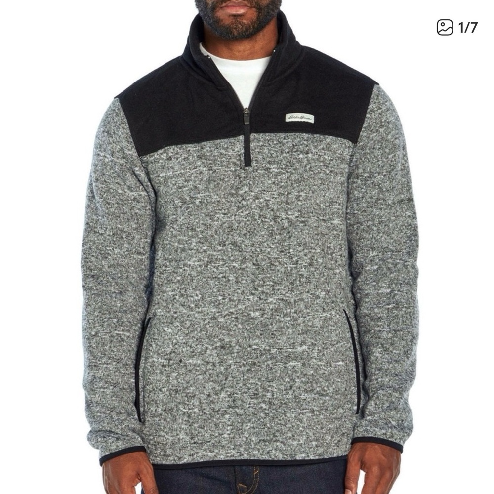 Eddie Bauer men's sweater fleece quarter-zip pullover